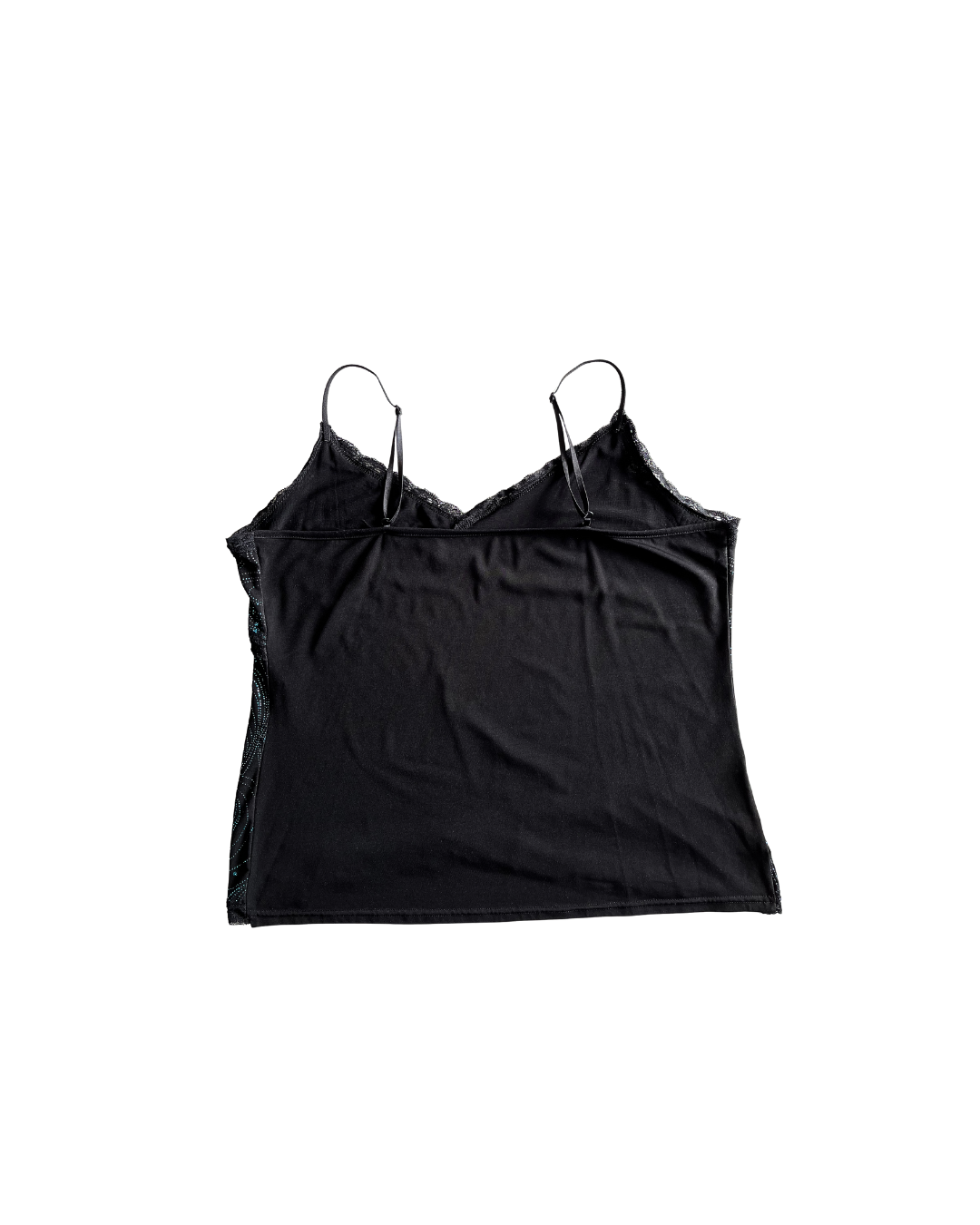 Top noir à paillettes bleues