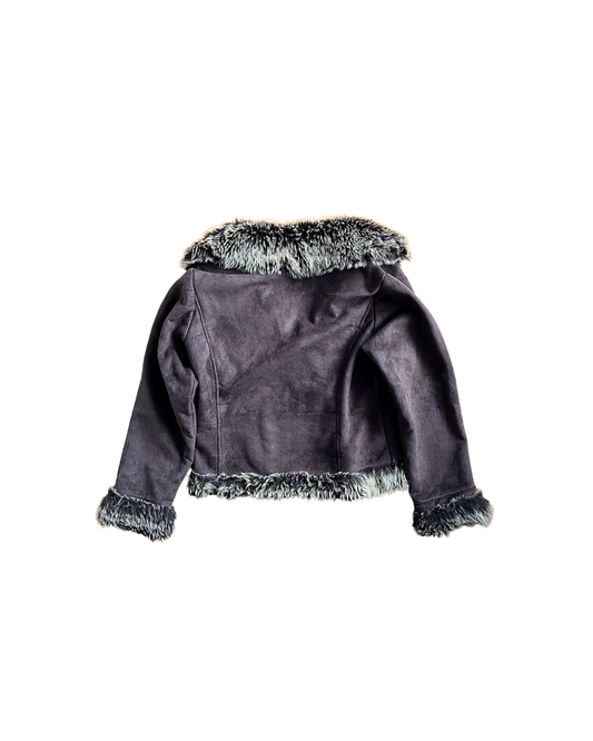 Blouson marron avec fourrure