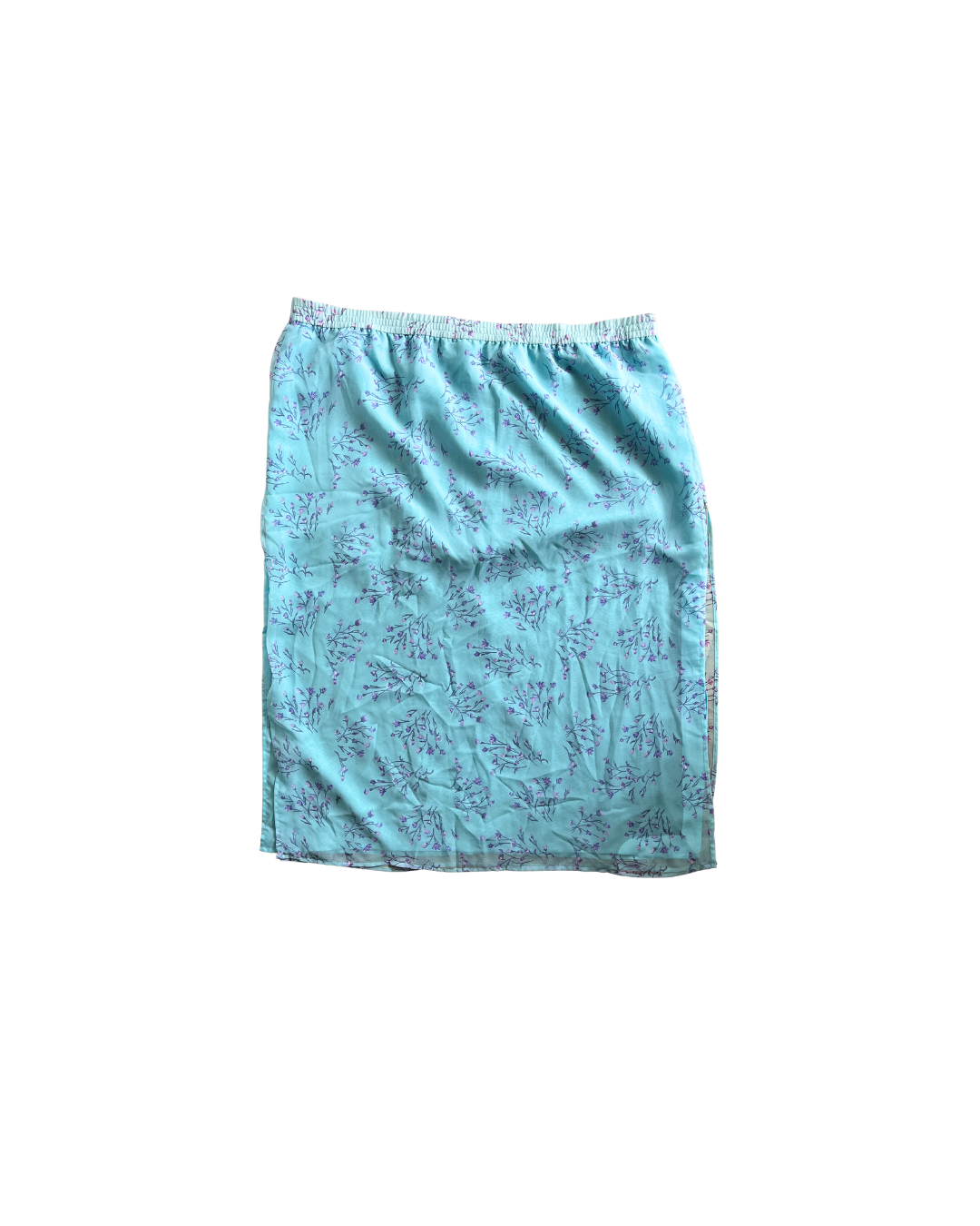 Jupe longue bleue fleurie