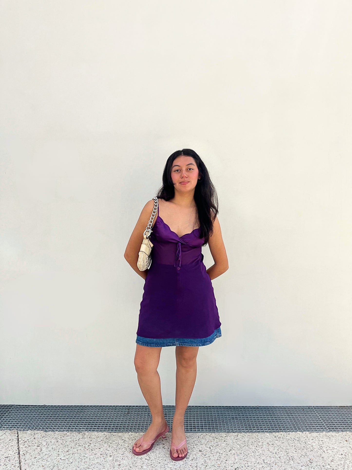 Top nuisette violette