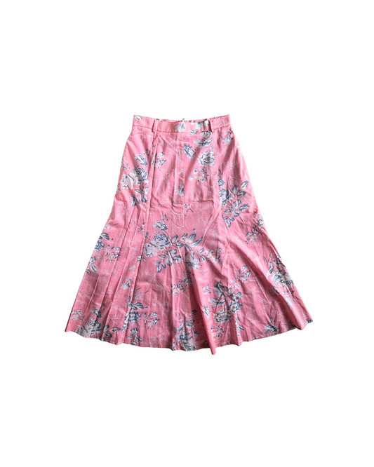 Jupe rose fleurie