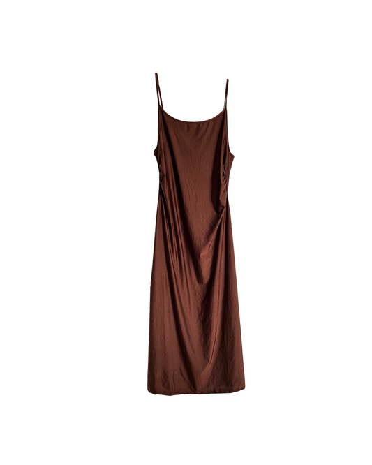 Robe satin marron