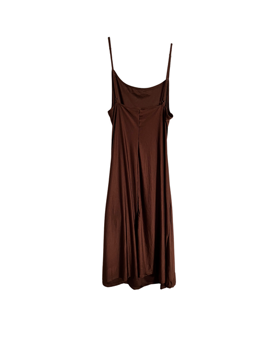 Robe satin marron