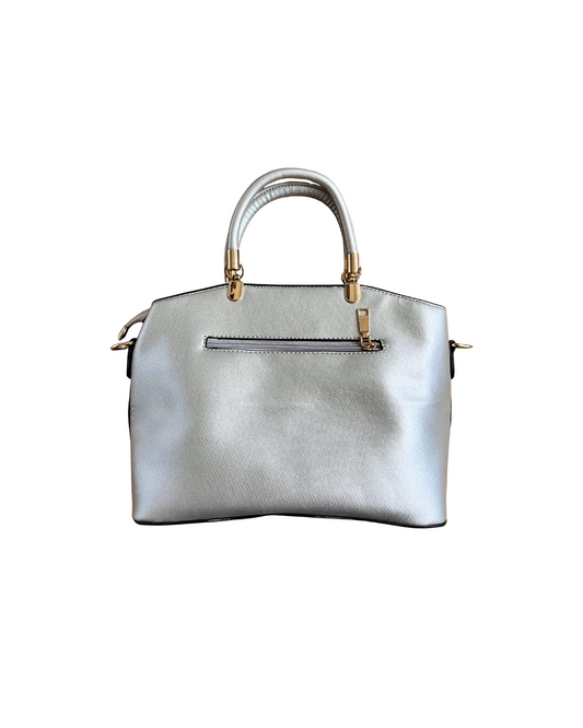 Sac à main gris et doré