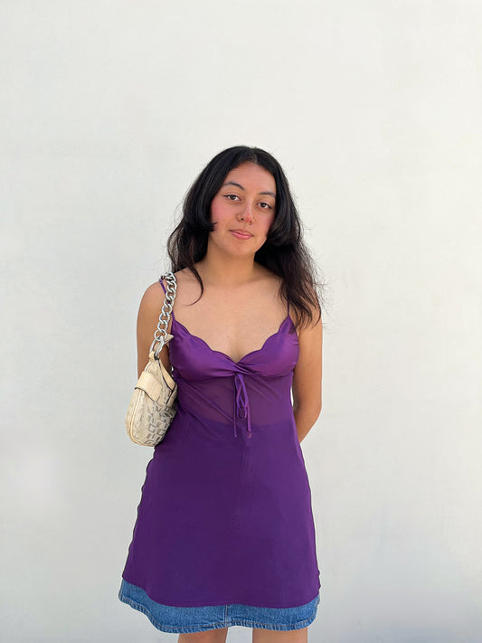 Top nuisette violette