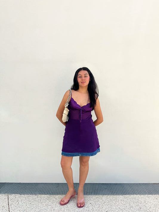 Top nuisette violette